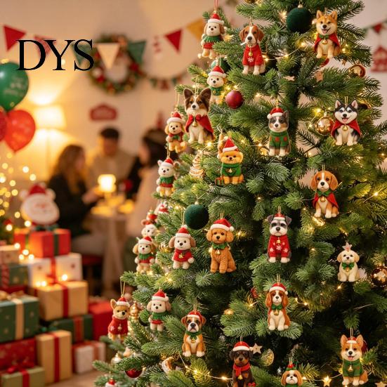 Cuenta Regresiva Navideña Temática de Mascotas Regalos Calendario de Adviento para Perros, Adornos de Acrílico 2D de Razas, Caja de Regalo de Navidad de 24 Días para Niños Calendario para Dueños con 24 Cachorros