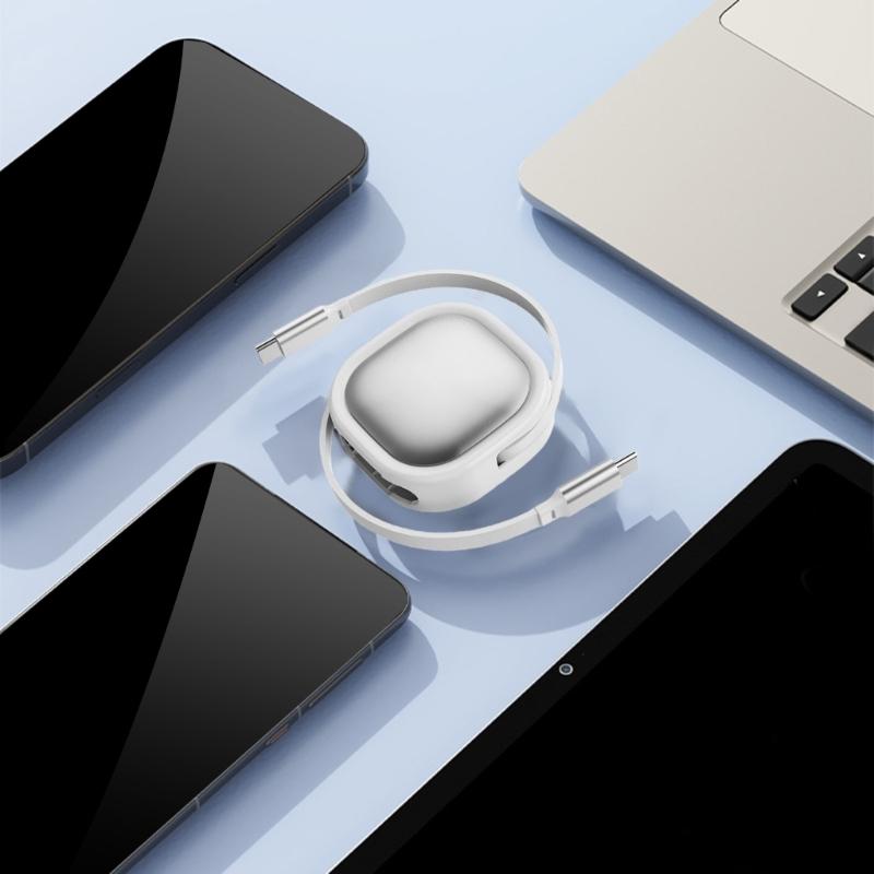 Retractable USB C Charging Cable with PD Fast Charge Aluminum Alloy Build for Longevities and Travel Convenience