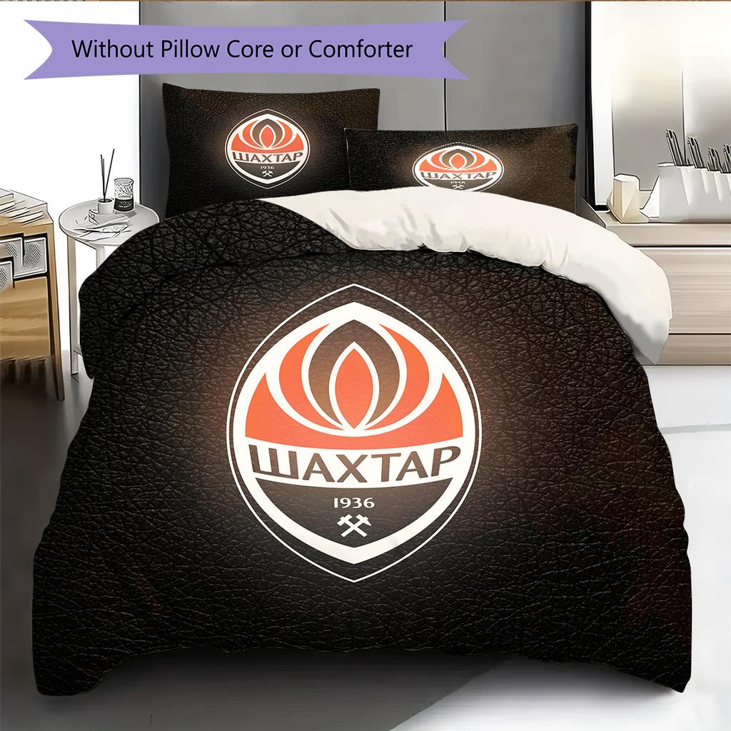 Shakhtar Donetsk Pattern Bedding Home Decoration Birthday Gift (1 * duvet cover + 2 * pillowcase, without core)