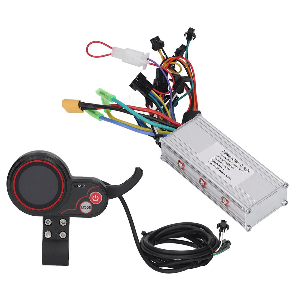 48V 60V Electric Bike Scooter Controller with Round Colorful Thumb Throttle LH100 LCD Panel for