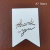 Thank You Tags 50Pcs Bronzing Stamping Black White Paper Card for Valentine's Day Gift Favor Retail Price Label