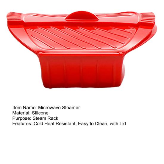 Microwave Steamer Multifunctional Food Grade Cold Heat Resistant Intimate Handle Easy Clean Steam Rack