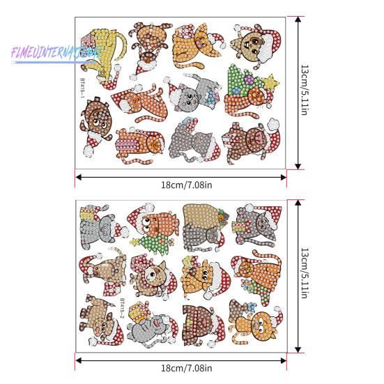 1 Set Diamant-Malerei-Aufkleber, DIY-Weihnachtsaufkleber-Set, lichtbeständiger Strass-Aufkleber für Kinder und Erwachsene