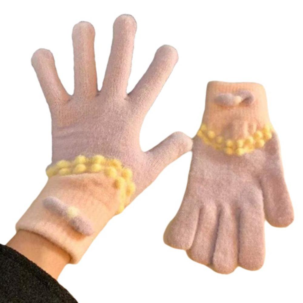 Korean Style Warm Knitted Gloves Touch-screen Riding Protective Mittens Daily Use