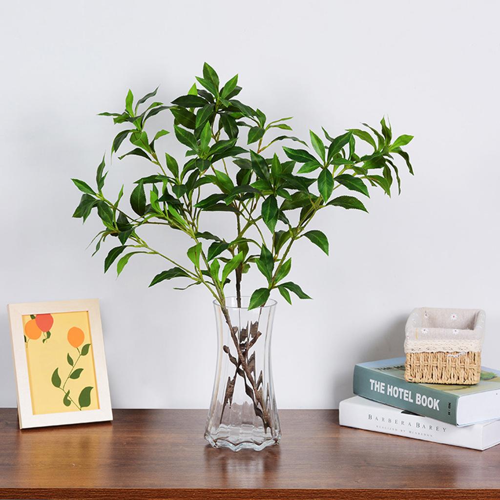 Bendable Artificial Greenery Leaf Stems Vase Center Faux Shrub Plant Stem for Home Decor