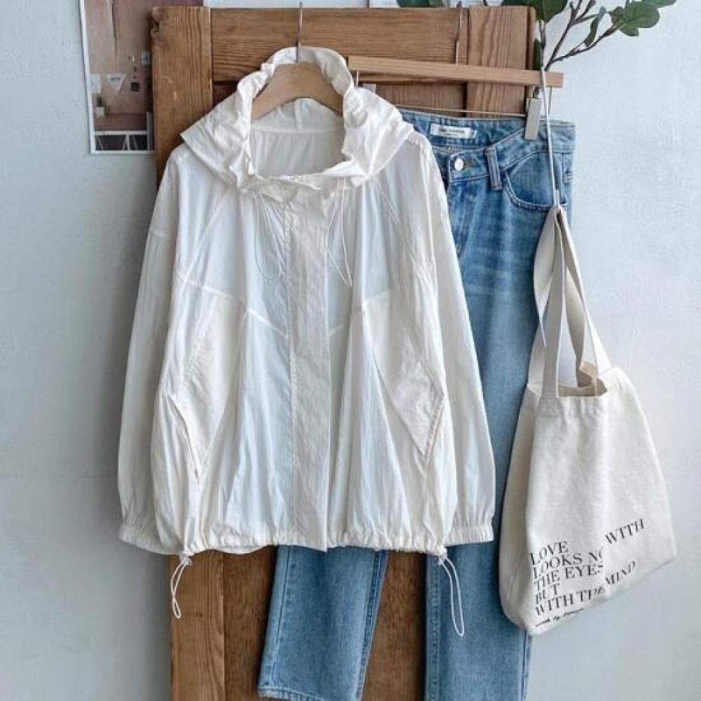 New Arrivals Open Run Women Lightweight Long Sleeve Spring Jacket With Hood