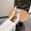 Sheepskin Rivet Shoes Pointed Leather Shoes Single Shoes Women's Flat Bottom Shallow Mouth Versatile Soft Sole Boat Shoes Flat Heel Women's Shoes