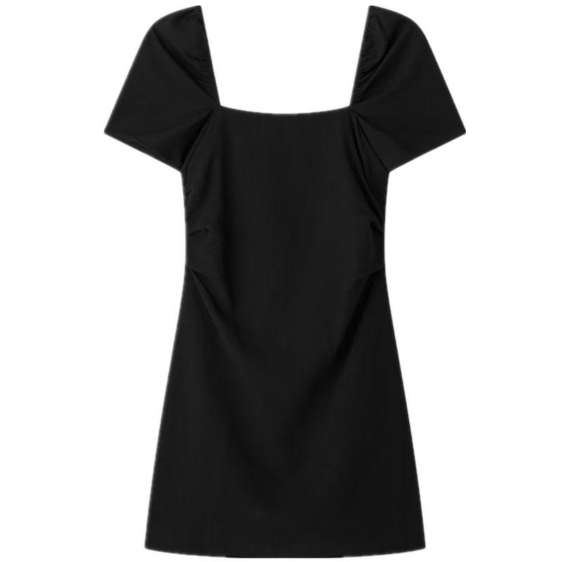 

Fashion Style Summer New Arrival Fashion Trendy Women s Clothing Square Collar Slim Looking Linen Short Dress 2990325 250 Black L