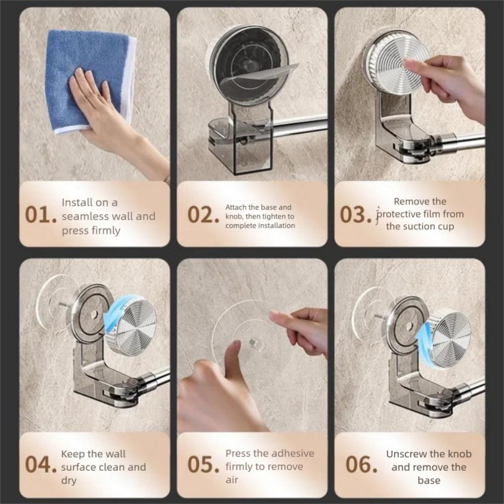 Portable Suction Cup Towel Holder Retractable Rotatable Angle Towel Rod No Drilling Storage Shelf Kitchen Bathroom
