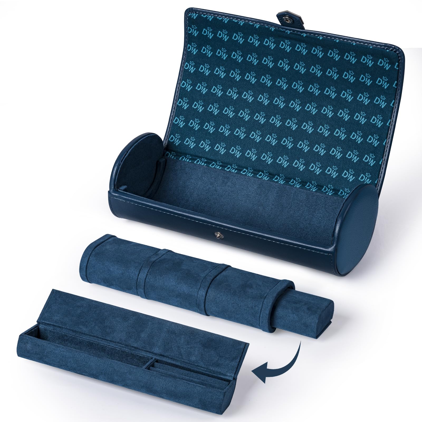 DUKWIN Watch Case, 3-Watch Roll, PU Leather Watch Storage Case, Travel Watch Roll, Luxury Watch Case, Portable Watch Roll, Travel Case, Storage Box,