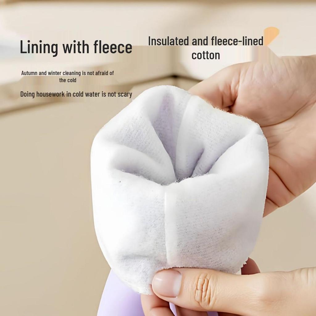 Newcomer Special: Durable Fleece-Lined Dishwashing Gloves – Waterproof for Autumn/Winter Cleaning