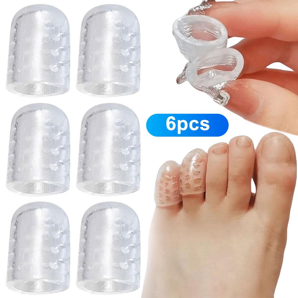 10pcs Toe Covers Relief Pain Silicon Resin Toenails Protection Anti-Friction Transparent Sweatproof Wear-Resistant for Mne Women