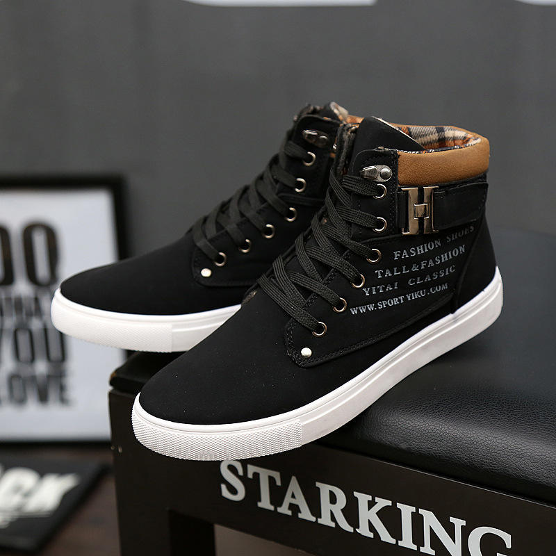 New Stylish Men's Skateboarding Shoes High Top Casual Shoes Outdoors Leisure Sneakers Breathable Walking Shoes Chaussure Homme