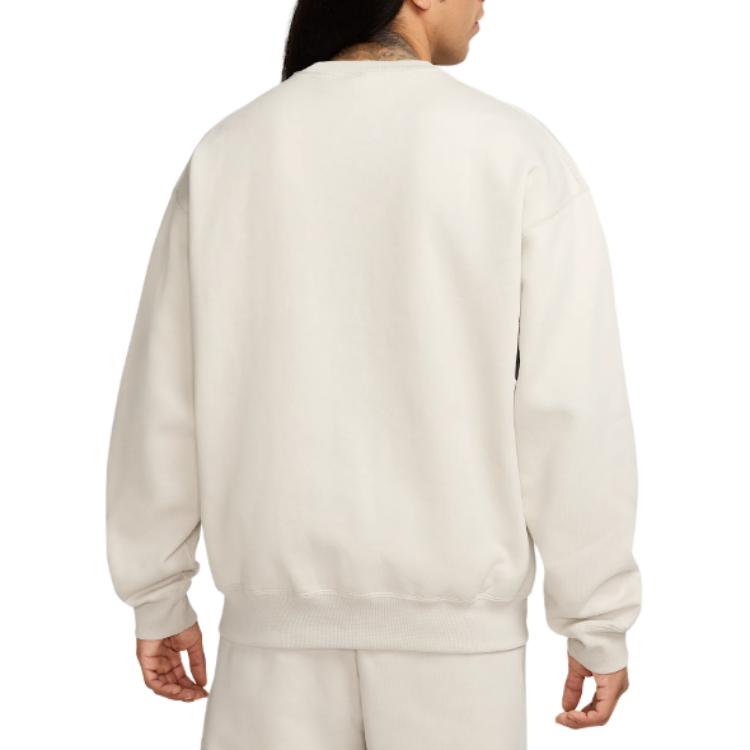 Nike Solid Color Loose Fit Long Sleeve Sweatshirt Men Tops White DX1361-072