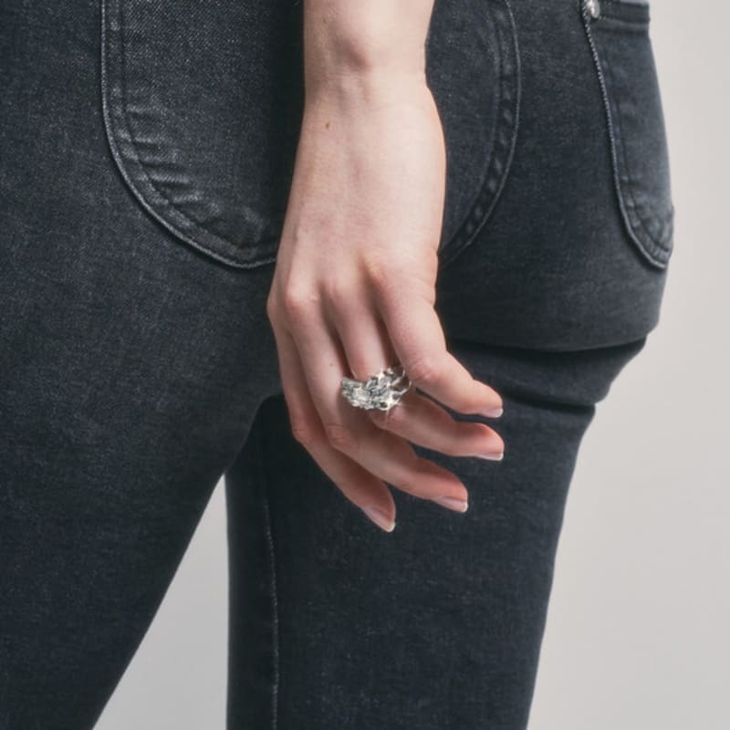 SENTIMENTS NO.322 [SILVER] GEOMETRY SQUARE ring