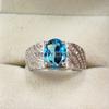London Blue Topaz Oval Gemstone With 925 Sterling Silver Ring For Men's #B243 JL375676033689
