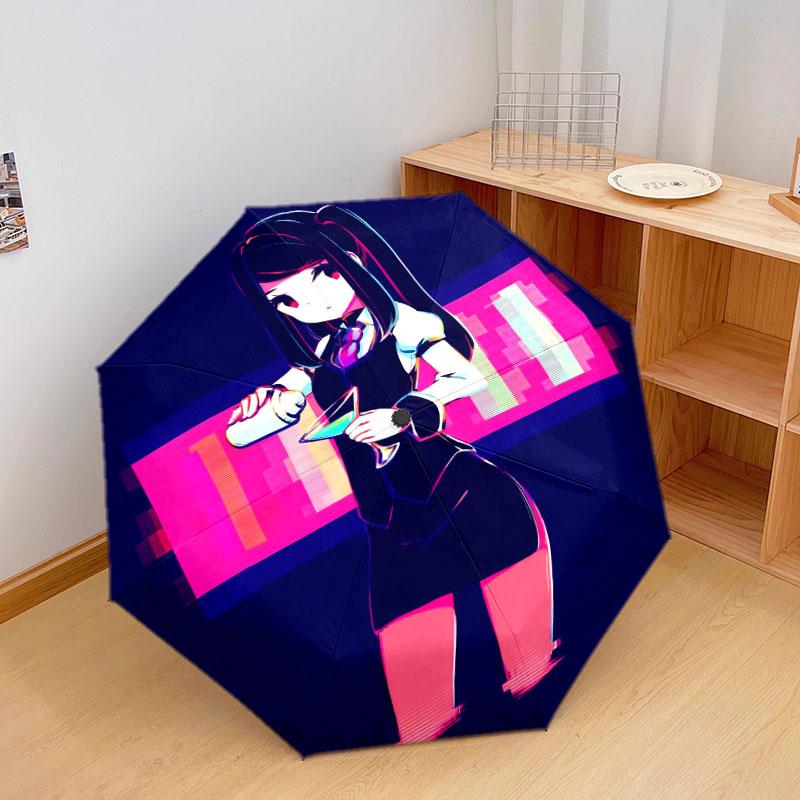 CyberpunkBar Pattern Pattern New Style Umbrella, 1 Piece Automatic Folding Umbrella, Portable Foldable Travel Umbrella, Outdoor Umbrella,Birthday Gift