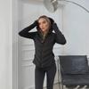 Damen Winter Kapuzen Steppjacke aus Baumwollmischung Slim Fit Reißverschluss Oberbekleidung