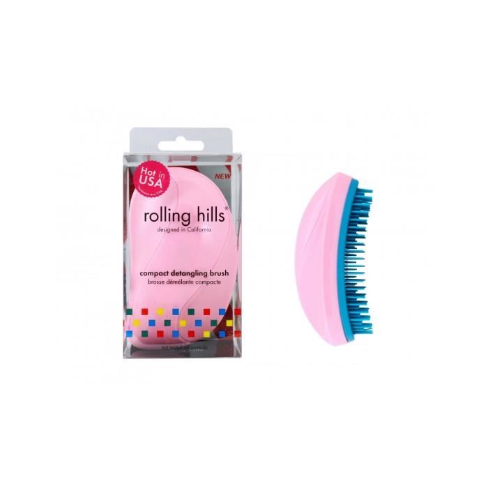 Brosse Démêlante - Rolling Hills - Compacte - Rose - Technologie de démêlage - Qualité professionnelle