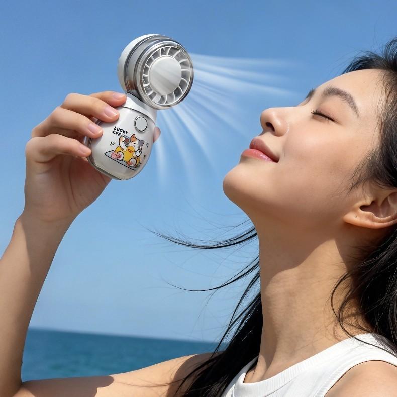 Portable Handheld Fan With Usb Rechargeable Battery For Kids And Students
