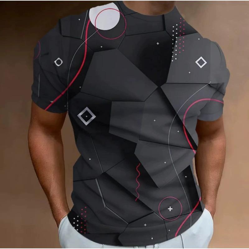 Men's Printed T-shirt Loose Summer New Round Neck Men's European and American Short Sleeved T-shirt