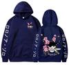 Unisex Fleece-Lined Zoro Anime Hoodie Sweatshirt