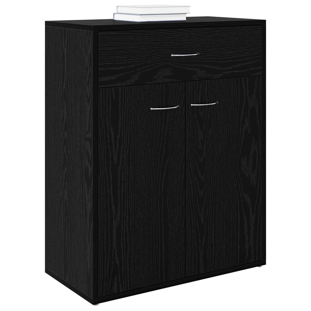 Sideboard in Black Oak Look 60 x 30 x 75 cm Engineered Wood