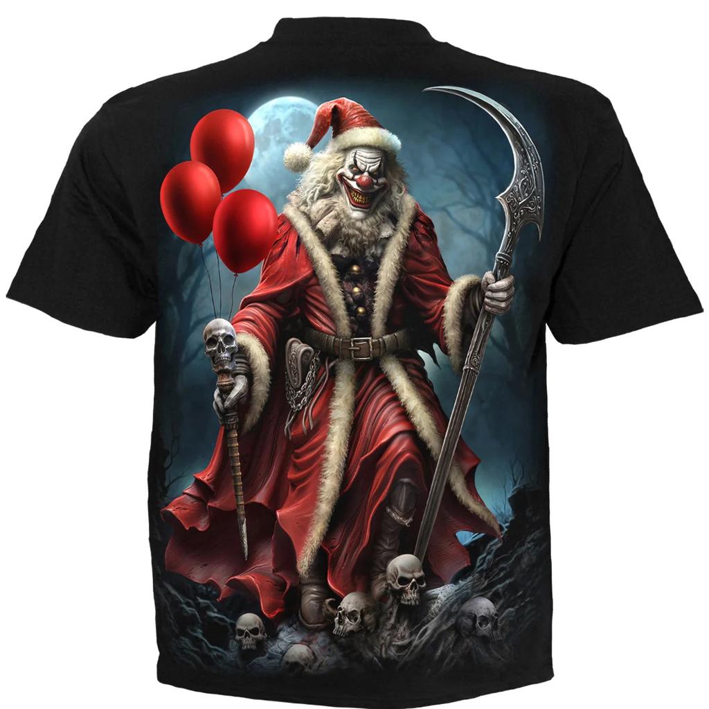 Spiral Direct Unisex Adult Santa Clown Back Print Short-Sleeved T-Shirt