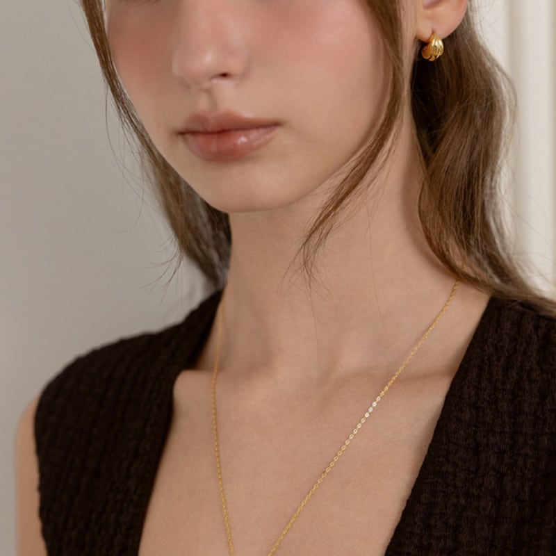 Tatiana (925 Silber) Gebogener Muschelanhänger Lange Halskette NZ2501