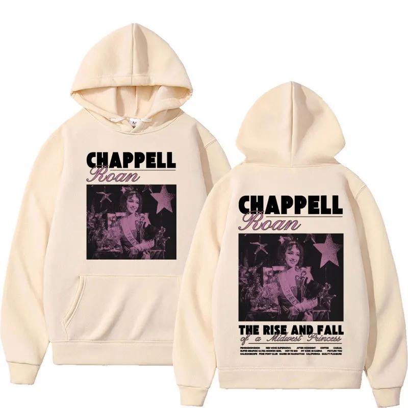 Chappell Roan Retro Personality Print Autumn and Winter High Quality Comfortable Soft Men's Loose Street Hooded Adult Sweatshirt