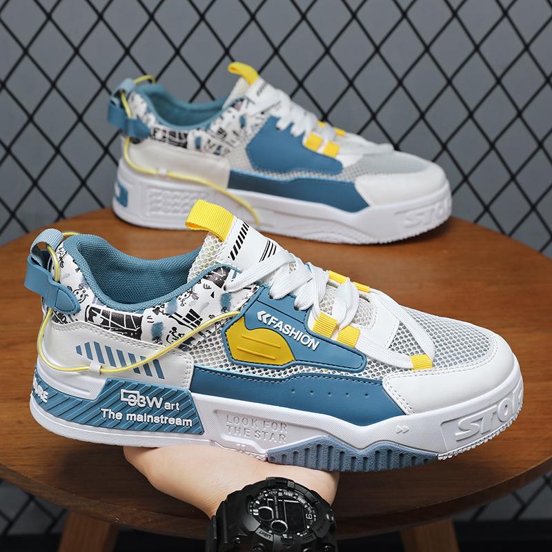 Men's Fashion Casual Low Top Skateboarding Shoes Boys Comfortable Sneakers Male Students Trending Soft Sole Classic Breathable Gym Non-slip