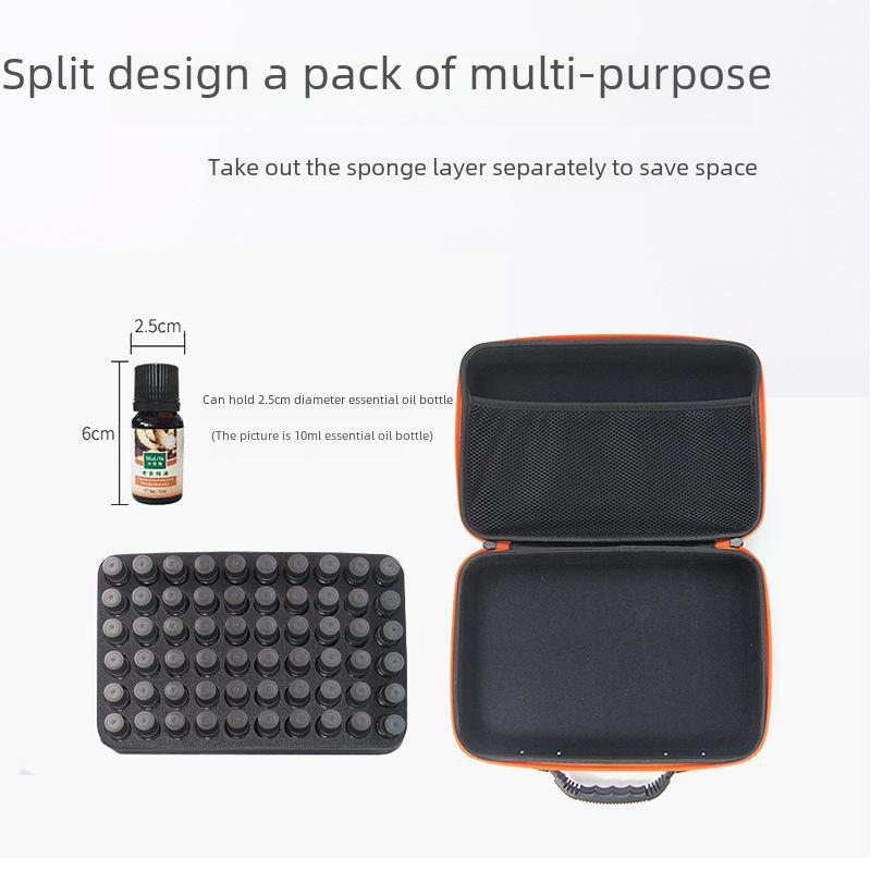 Portable EVA Essential Oil Bag - 30/60 Grid, 10ml Capacity, Shockproof, Hand-Held Storage Bag