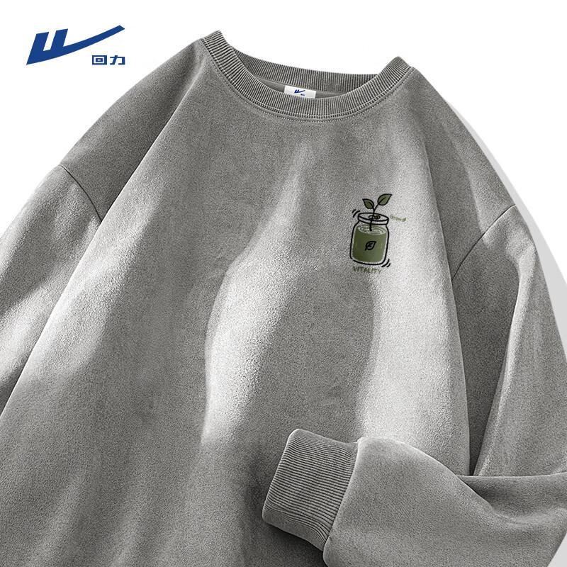 Warrior Men s Round Neck Suede-like Sweatshirt L