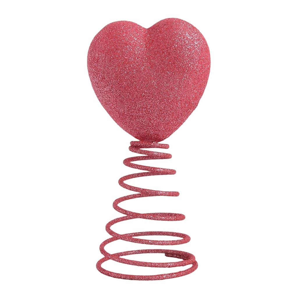 Christmas Tree Topper Romantic Heart Shaped Foam Plastic Treetop for Home Decor Wedding Anniversary Celebration