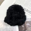 Rabbit Hair White Plush Hat for Women Autumn Winter Warm Ear Protection Woolen Hats Fur Knitted Caps