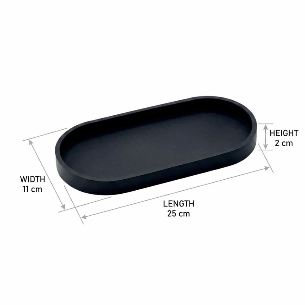 2Pcs Reusable Silicone Storage Tray Oval Flexible Organizer Tray Smooth Soft Desktop Holding Tray Bathroom