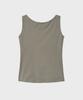 NOIRER FOR WOMAN Boat Neck Sleeveless T-Shirt (Ash Khaki)