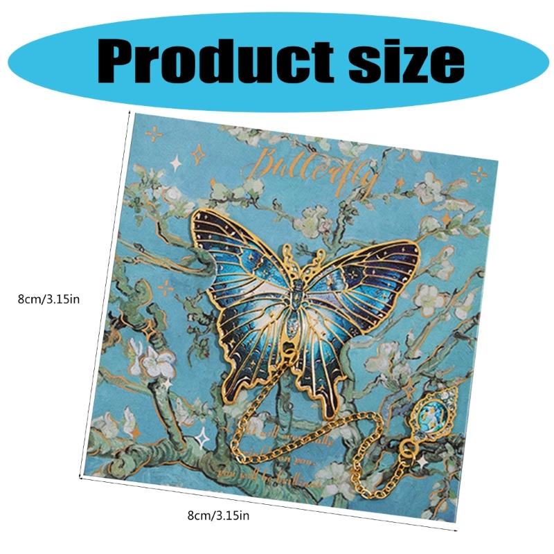 Engraved Butterfly Bookmarks with Pendant Butterfly Metal Bookmarks for Teacher Book Lover Adult Reading Accessories