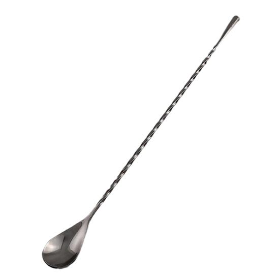 Long Bar Spoon Stainless Steel Cocktail Stirring Mixing Spoon Spiral Pattern Cocktail Stirrers for Bartender Home Use