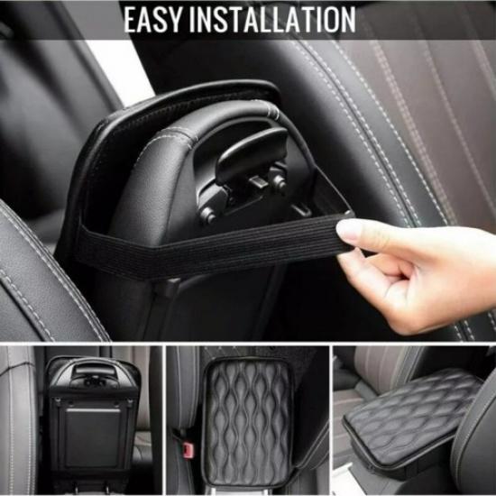 Universal Car Armrest Pad Cover Center Console Seat Box PU Leather Cushion Mat