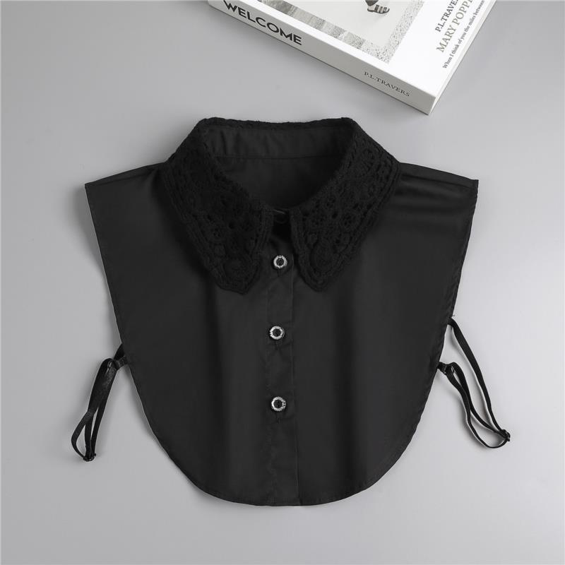 Women Embroidery Lace Detachable Lapel Fake Collar Shirt White Ruffles False Collar Woman Removable False Blouse Nep Kraagie