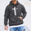 Men's 2025 Creative Black & White Cross Pattern Hoodie with Curved Hood