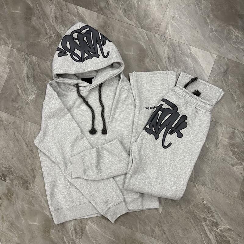 SynaWord Felpa con Cappuccio Larga Americana Pantaloni della Tuta Syna Marca Trendy per Uomo e Donna Hip Hop Street Coppia Tuta Casual