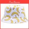 Cappello da pescatore casual con motivo a banana, con visiera parasole e bordo arrotolato, per l'uso quotidiano