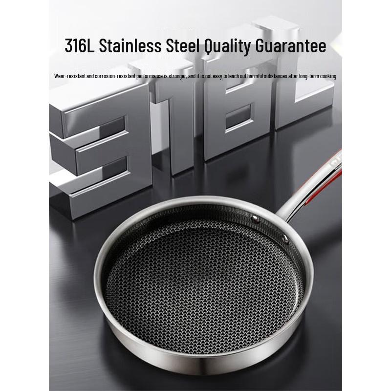 KOBACH 316L Stainless Steel Non-Stick Frying Pan with Lid