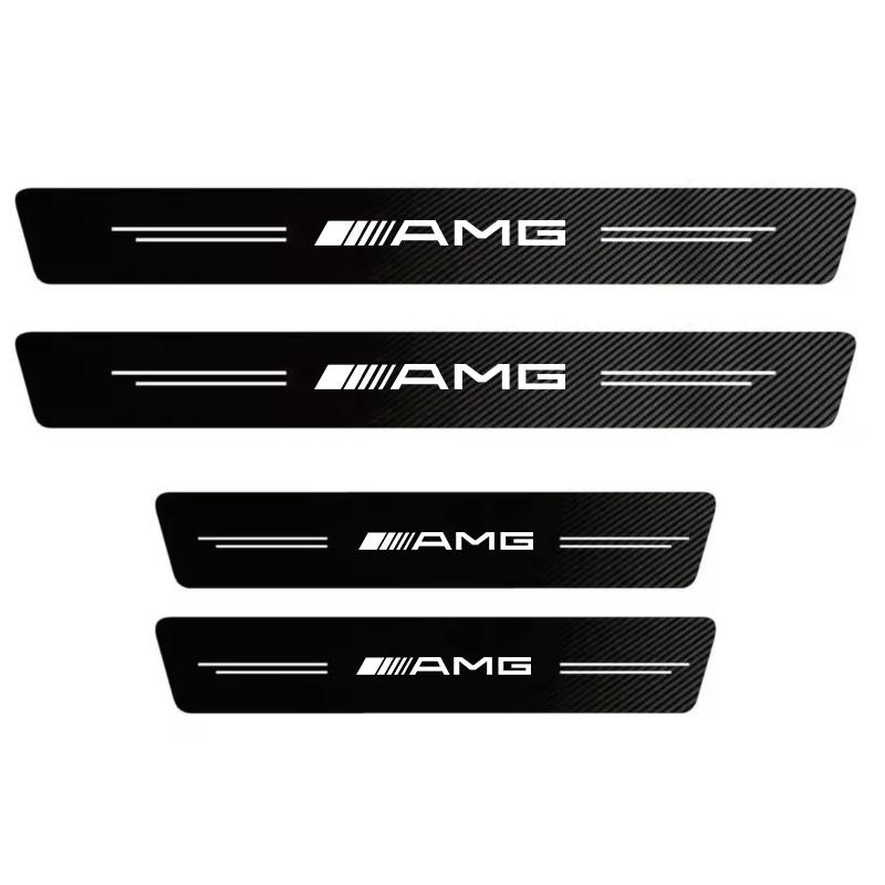 1Set Car Door Decals Carbon Fiber Threshold Anti Scratch For Mercedes Benz AMG Smart W205 C300 W203 W206 W108 W124 W126 W140