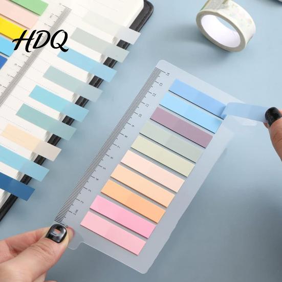 Translucent Sticky Strips 6Pcs/Set Assorted Color Index Tabs Writable Repositionable Colorful Tabs Morandi Colored Book Page Marker Labels