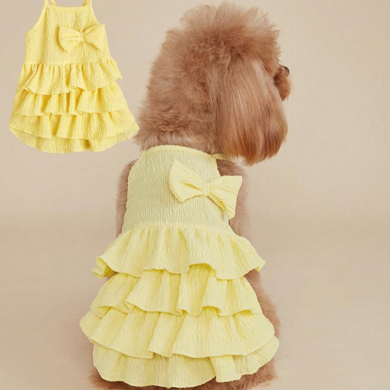 1pc Dog/Cat Candy Layered Tutu Dress, Lightweight Spring/Summer Princess Skirt for Small Pets Like Poodle