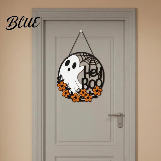 Halloween Door Sign Ghost Sign Cute Boo Hanger Spooky Gifts for Lovers Hanging Welcome Porch Yard Wall Home Party Decor Fall Seasonal Accents