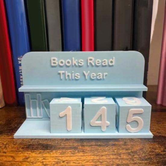 Book Read This Year Tracker Reading Book Counter Ornament Reading Target Display Number Recording Sign Shelf Desk Decoration Book Lovers Gift